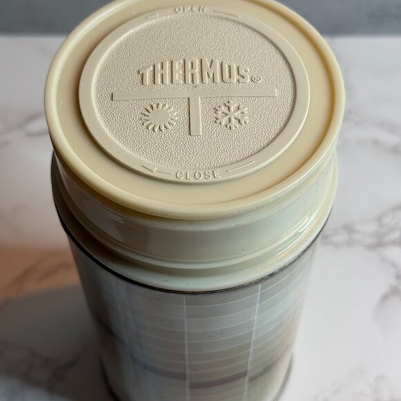 Vintage Thermos King Seeley Pint Bottle – Wide Mouth - Brown Geometric Ombre - Picture 6 of 8